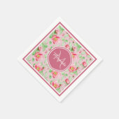 Roze appel bloesem met monogram servet (Hoek)