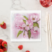 Roze appel bloesems servet (Insitu)