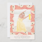 Roze appel meisje foto Afstuderen aankondiging (Voorkant)