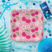 Roze appel papieren bordje (Feest)