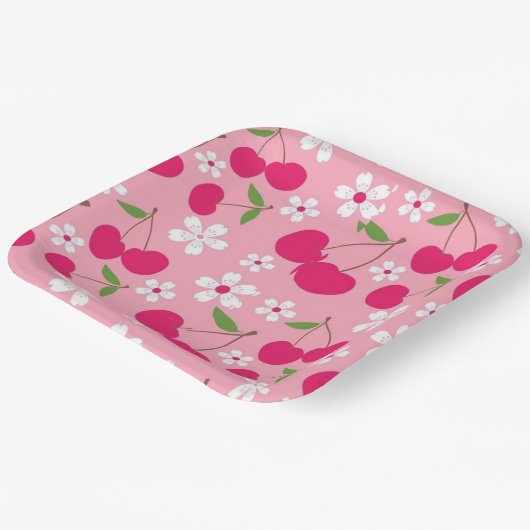 Roze appel papieren bordje (Gebogen)