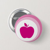 roze appel ronde button 5,7 cm (Voorkant /achterkant)