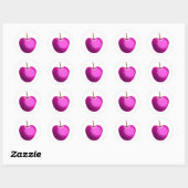 Roze appel ronde sticker (Vel)