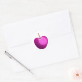 Roze appel ronde sticker (Envelop)