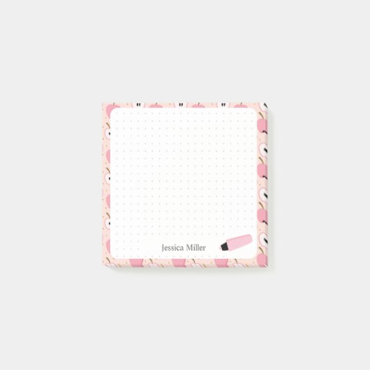 Roze appel Student girl post-it noten Post-it® Notes (Voorkant)