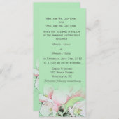 Roze appelbloemen voor de groene bruiloft kaart (Voorkant / Achterkant)