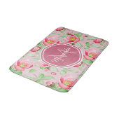 Roze Appelbloesem Monogram Badmat (Gekanteld)