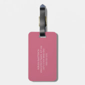 Roze Appelbloesem Monogram Bagagelabel (Achterkant verticaal)