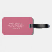 Roze Appelbloesem Monogram Bagagelabel (Achterkant horizontaal)