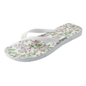  roze appelbloesem op witte achtergrond teenslippers (Schuin)