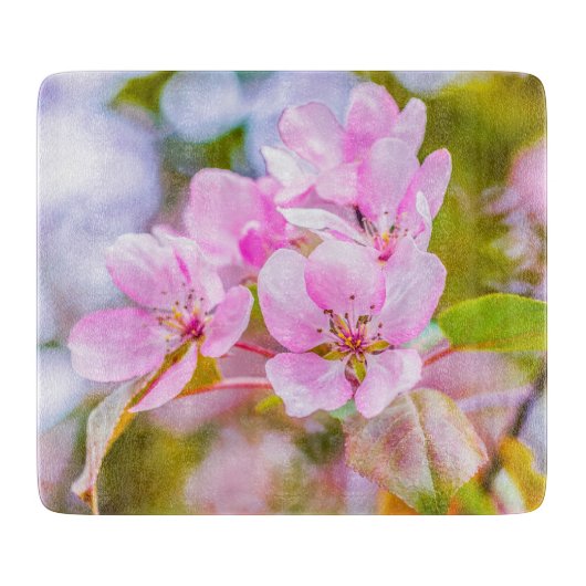 Roze appelbloesem snijplank (Voorkant)