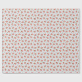 Roze appels en hartjes op een grijze achtergrond cadeaupapier (Vlak)