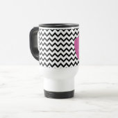 Roze Apple Black Chevron leraar Reisbeker (Voorkant links)