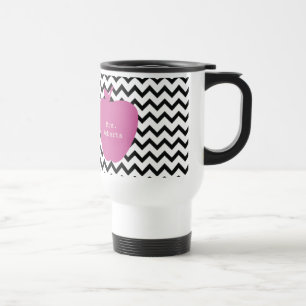 Roze Apple Black Chevron leraar Reisbeker