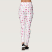 Roze Apple Blossom Buds en Flowers op wit Leggings (Achterkant)