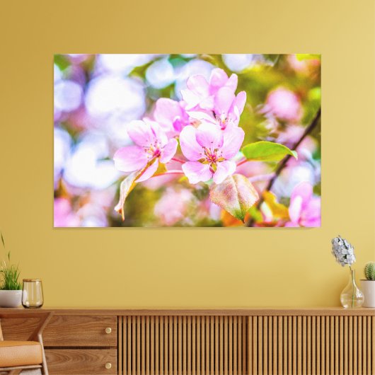 Roze Apple Blossom Canvas Afdruk (Insitu (Woonkamer))