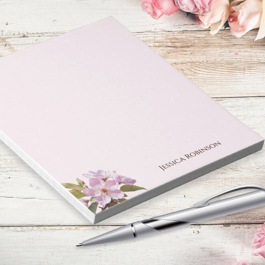 Roze Apple Blossom  gepersonaliseerd Notitieblok