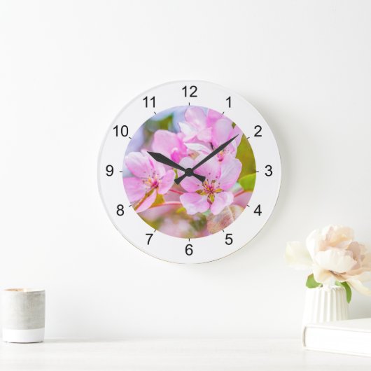 Roze Apple Blossom Grote Klok (Huis)