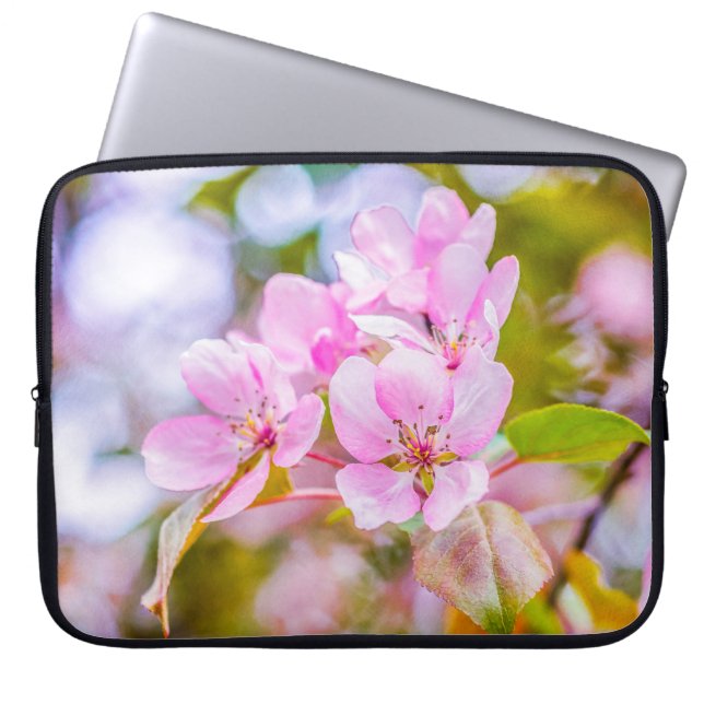 Roze Apple Blossom Laptop Sleeve (Voorkant)