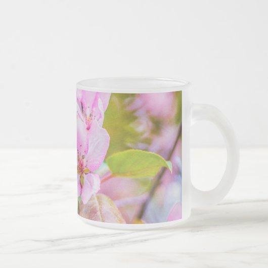 Roze Apple Blossom Matglas Koffiemok (Rechts)