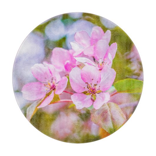 Roze Apple Blossom Snijplank (Voorkant)