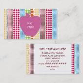 Roze Apple Boho Stippen Leraar Visitekaartje (Voorkant / Achterkant)
