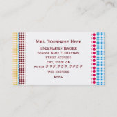 Roze Apple Boho Stippen Leraar Visitekaartje (Achterkant)