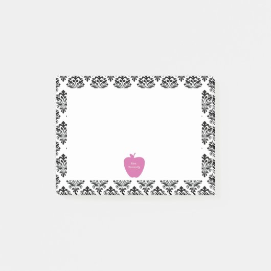 Roze Apple Damask-leraar Post-it® Notes (Voorkant)