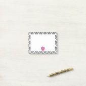 Roze Apple Damask-leraar Post-it® Notes (Op bureau)
