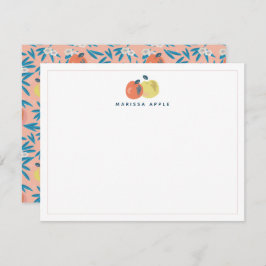 Roze Apple Floral Teacher Stationery Note Kaart Notitiekaartje