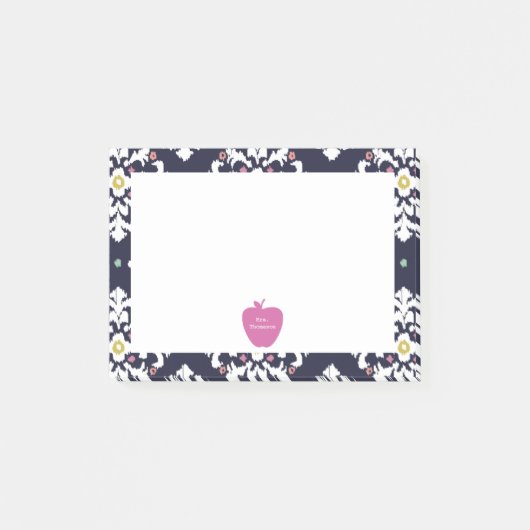 Roze Apple Ikat Teacher Post-it® notes (Voorkant)