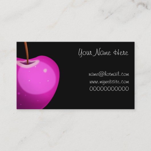 Roze Apple, Jouw naam here, name@hotmail.comwww... Visitekaartje (Voorkant)