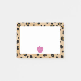 Roze Apple Leopard Print Teacher Post-it® notes