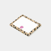 Roze Apple Leopard Print Teacher Post-it® notes (Schuin)