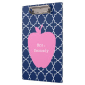 Roze Apple Navy Quatrefoil Klembord (Links)