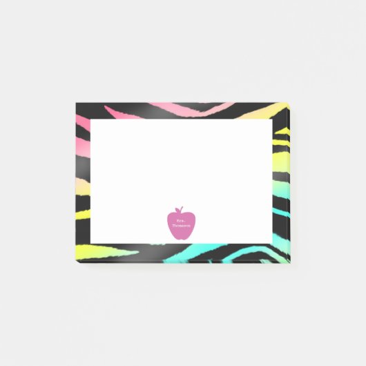 Roze Apple Neon Zebra leraar Post-it® notes (Voorkant)