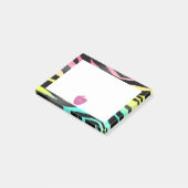 Roze Apple Neon Zebra leraar Post-it® notes (Schuin)