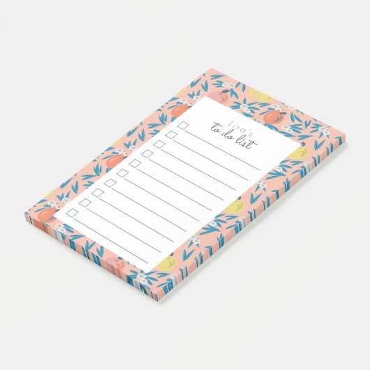 Roze Apple-patronen om te doen lijst Post It Notes (Schuin)