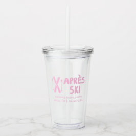 Roze Apres Ski Bachelorette Feest Favor Acryl Drinkbeker