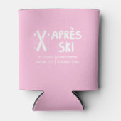 Roze Après Ski Bachelorette-feestje Blikje Koeler (Voorkant)
