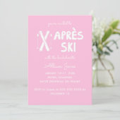 Roze Apres Ski Bachelorette Party Uitnodiging (Staand voorkant)