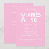 Roze Apres Ski Bachelorette Party Uitnodiging (Voorkant / Achterkant)