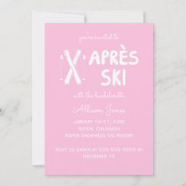 Roze Apres Ski Bachelorette Party Uitnodiging