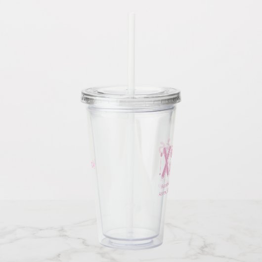 Roze Apres Ski Bruidsfeest Favor Acryl Drinkbeker (Rechts)