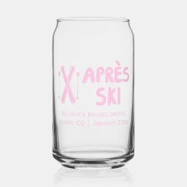 Roze Apres Ski Winter Bruidsfeest Cadeau Blikvorm Glas