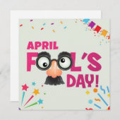 Roze April Fools Dag Feestdagenkaart (Voorkant / Achterkant)
