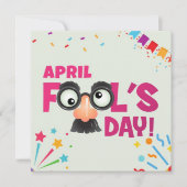 Roze April Fools Dag Feestdagenkaart (Voorkant)