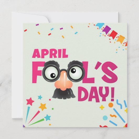 Roze April Fools Dag Feestdagenkaart (Voorkant)