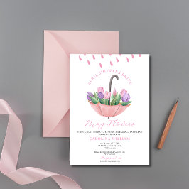 Roze April Showers brengen het Baby shower van de  Kaart