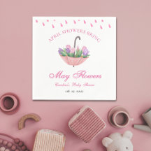 Roze April Showers brengen May Flower Baby shower